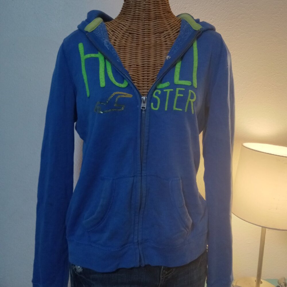 (Barley worn) Blue & Yellow Authentic Hollister Zip Up Jacket